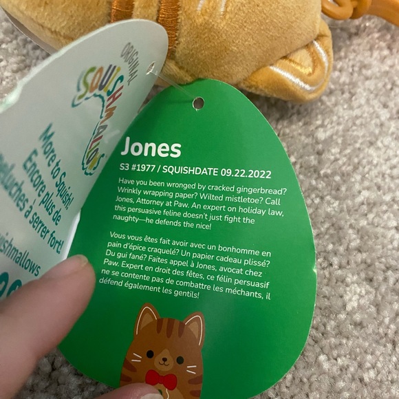 NWT Jones the gingerbread cat Holiday Squishmallow clip - Picture 2 of 5